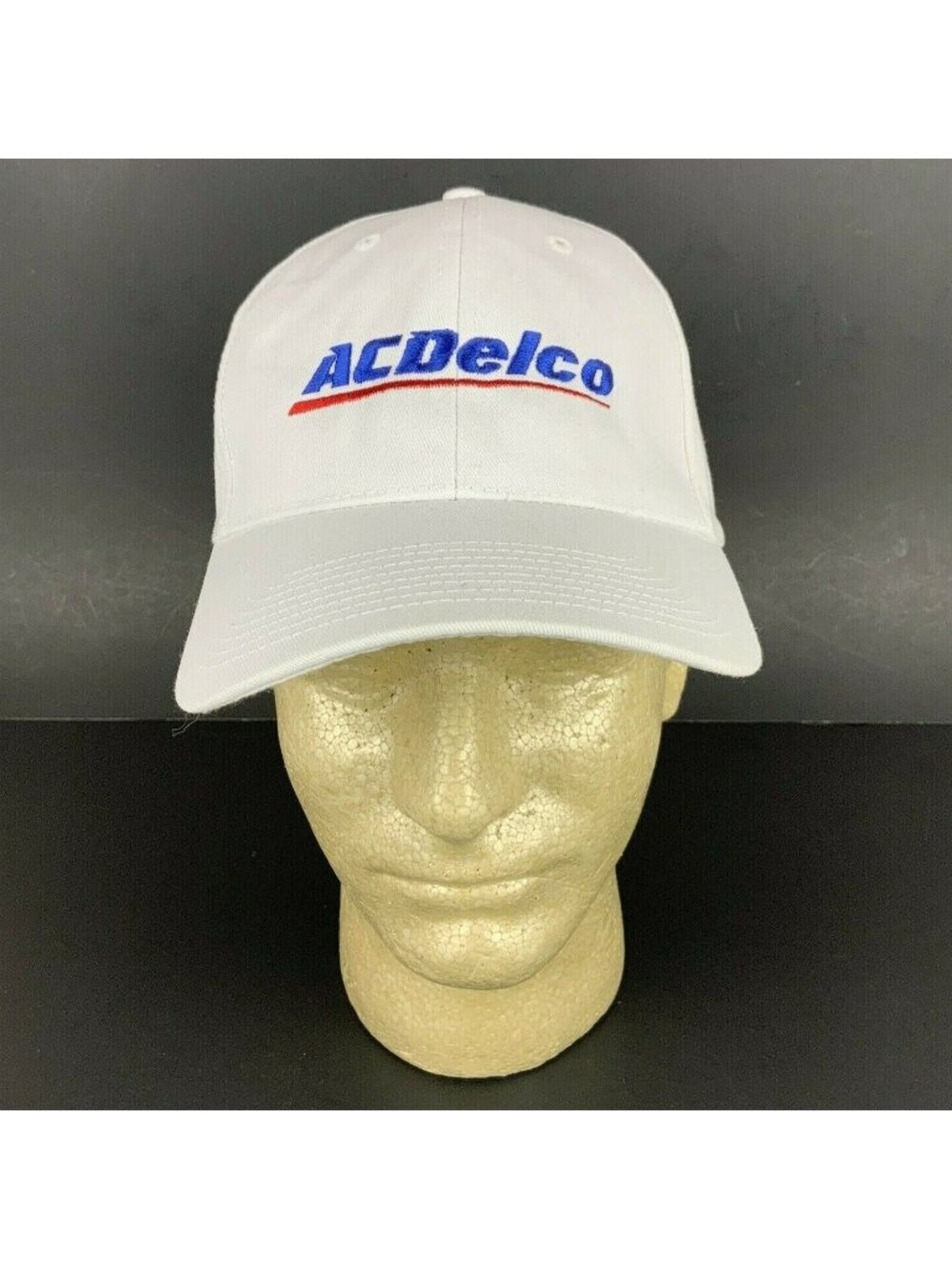 ACDelco White Adjustable Baseball Cap Embroidered Logo Unisex Cotton